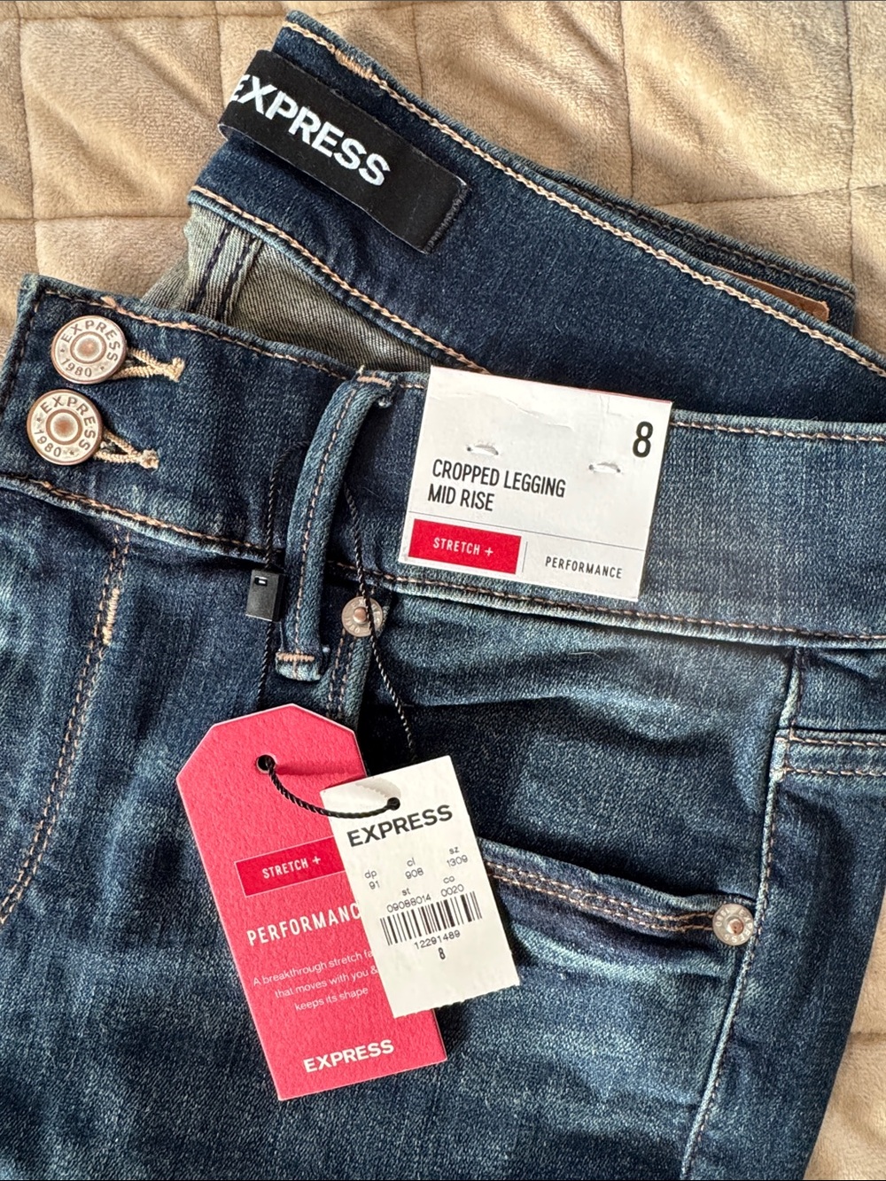 Express Dark Blue Cropped Legging Jeans
